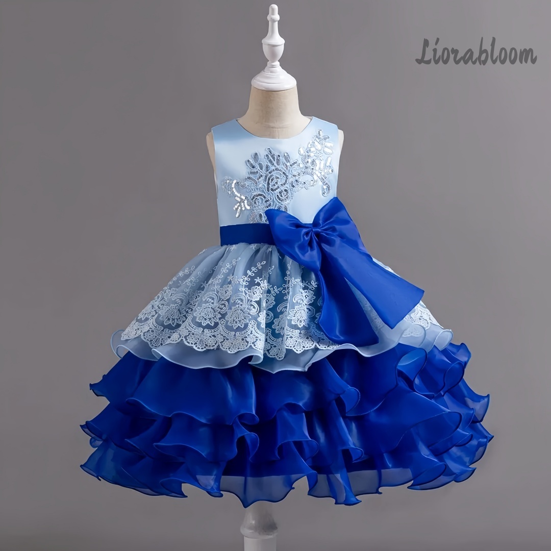 Women'S Formal Wear For Girls - Mädchenkleid mit großer Schleife, ärmelloses formelles