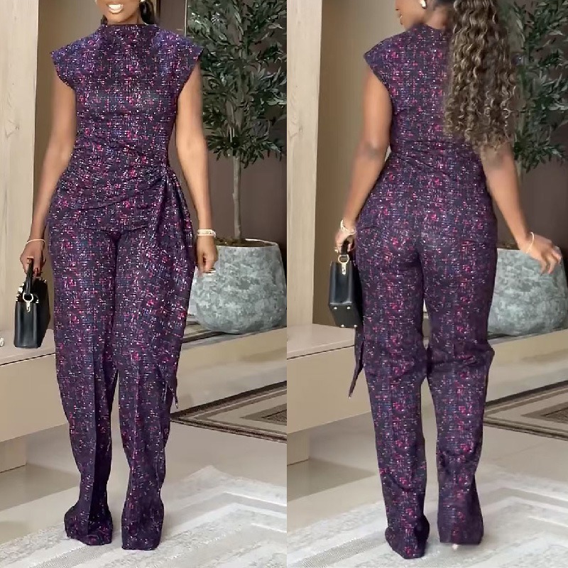 Women'S Formal Wear With Pants - Elegantes Damen-Set mit Afrikanischem Muster, 2-teilig: