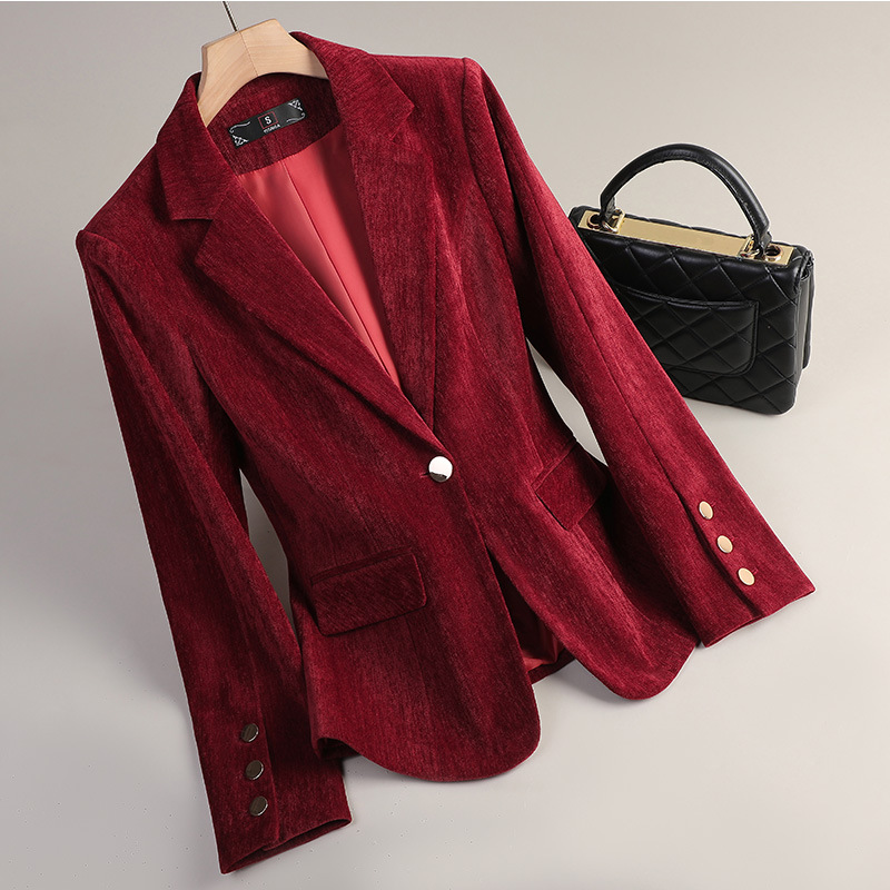 Gelbgoldener Samt-Blazer für D – Women'S Formal Wear Jackets Bewertung und Preis